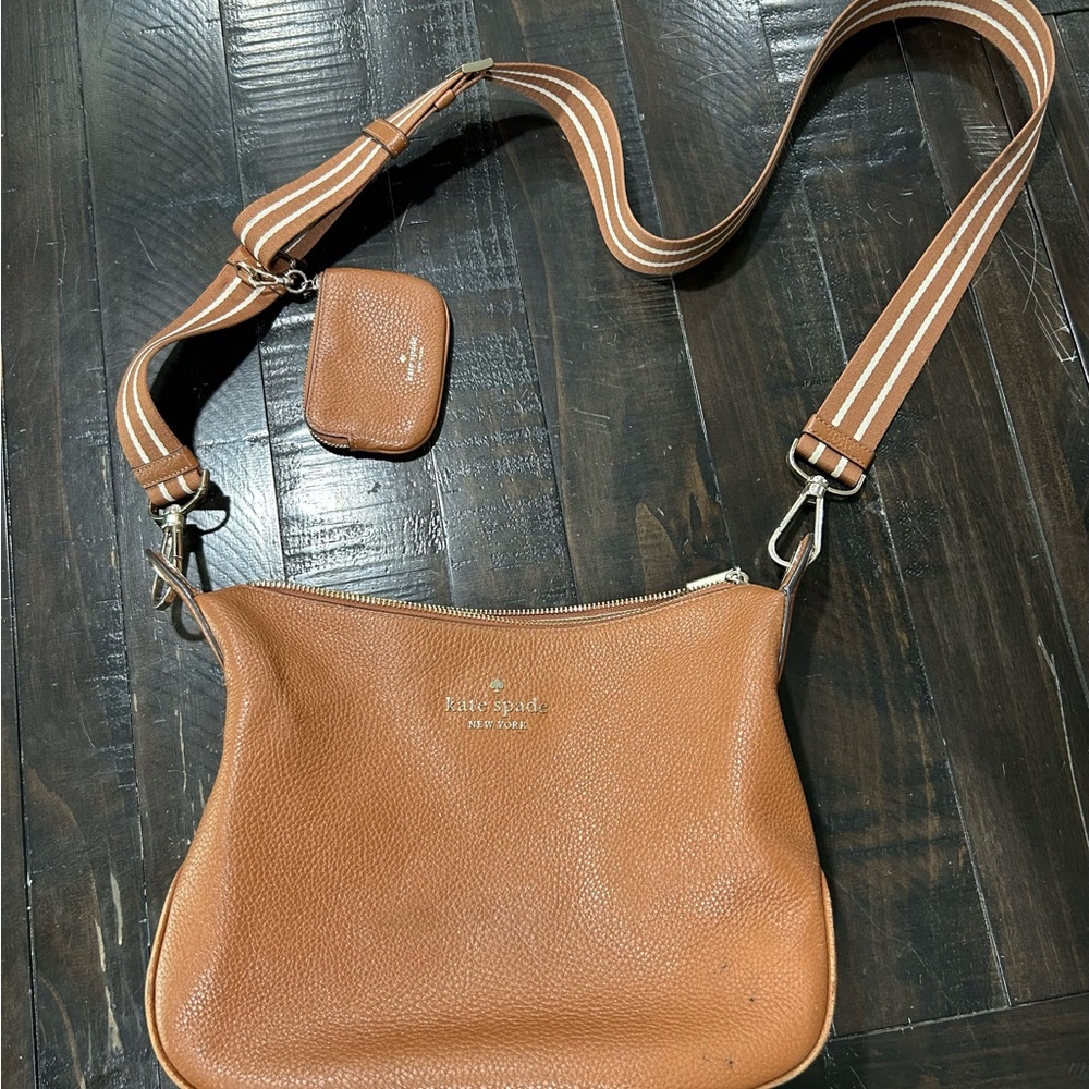 Kate Spade Tan Leather Shoulder Bag with Pouch